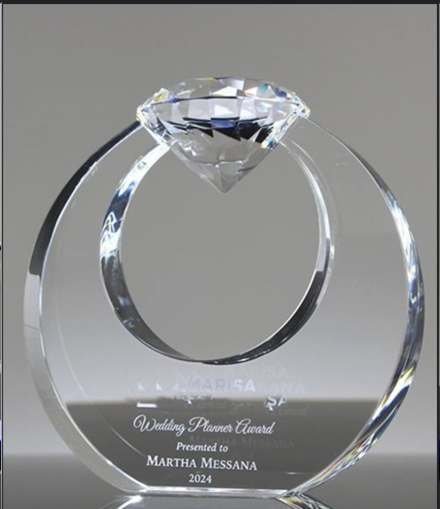 Clear Crystal Diamond Circle Award