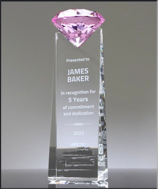 Apogee Pink Diamond Award Crystal