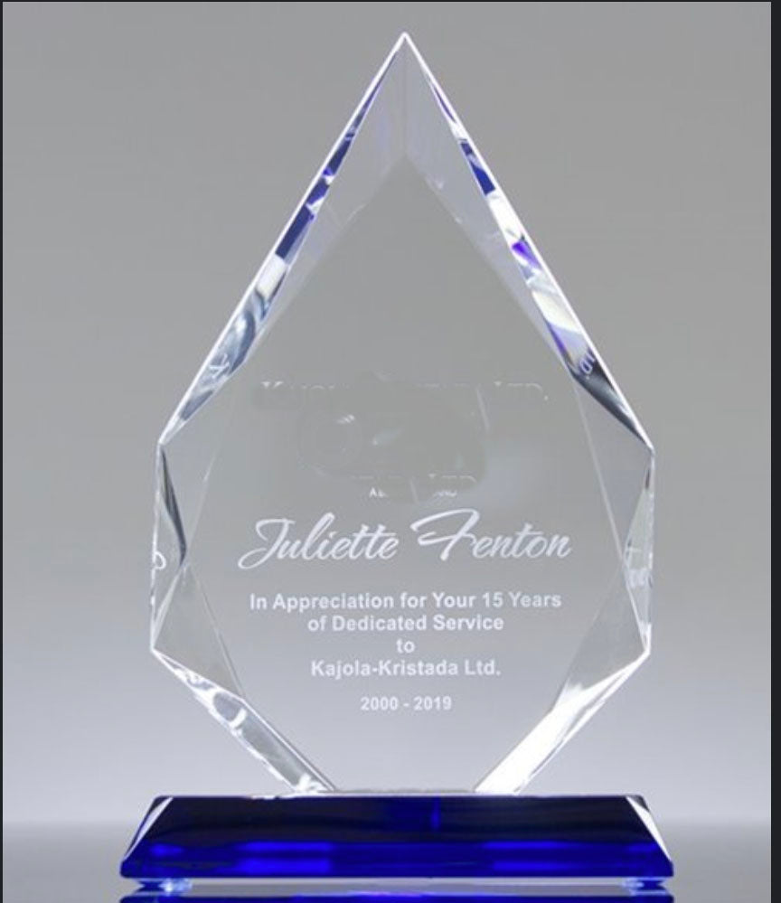 Dedicated Service Crystal Award