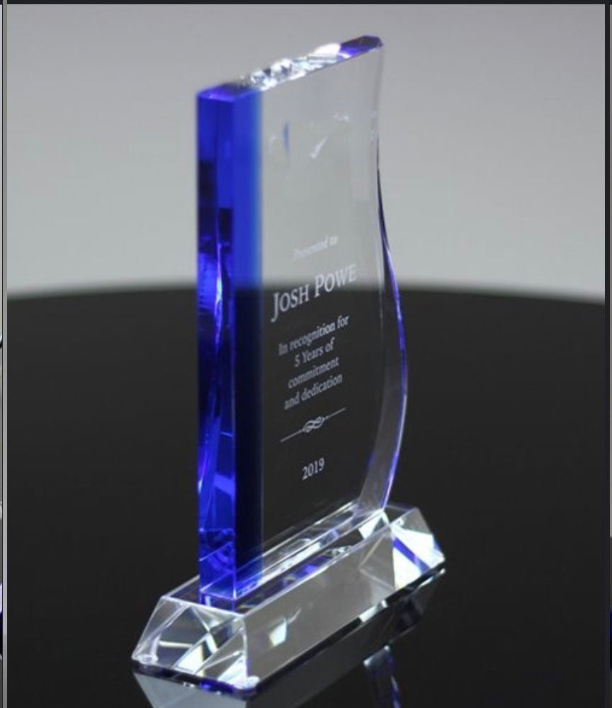 Blue Crystal Wave Trophy