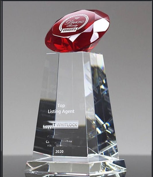 Diamond Sphere Red Crystal Award